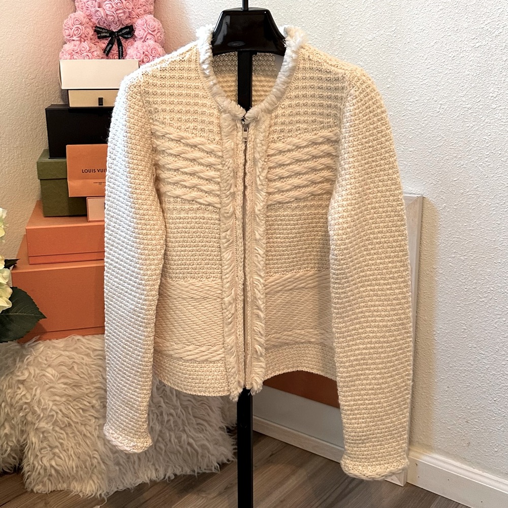 NWOTs Ann Taylor Ivory Textured Teddy Jacket